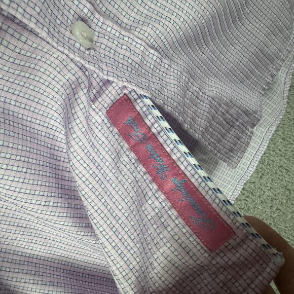 Robert Graham Shirt Mens Large Purple Plaid Button Up - Picture 6 of 10